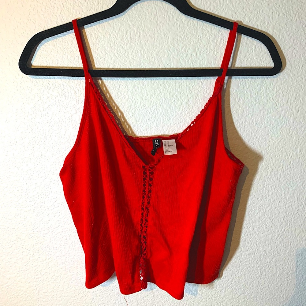 DIVIDED H&M red spaghetti strap.